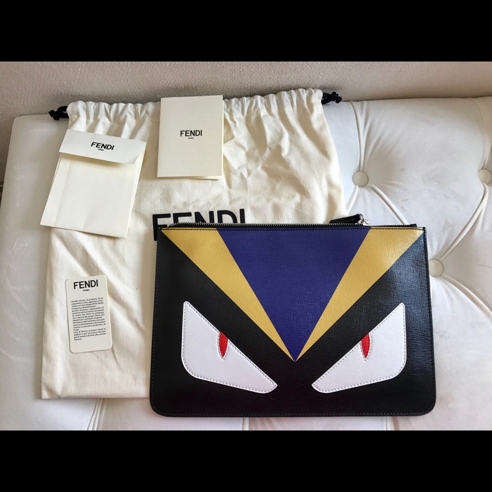 Fendi monster bug clutch pouch